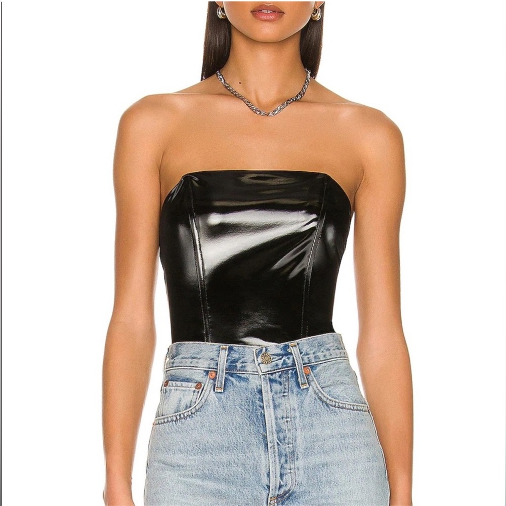 We Wore What Leather Corset Top
